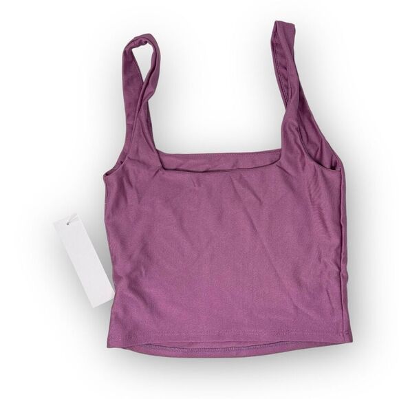 Live In The Moment Crop Top Purple Casual Strappy Square Neck Womens Size XS NWT - Picture 2 of 3